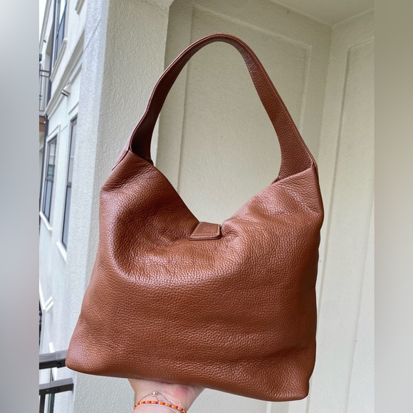 Vintage dooney and bourke large hobo shoulder bag tan leather tote retro casual - Picture 3 of 16
